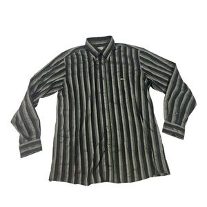Lacoste striped button up long sleeve dress shirt